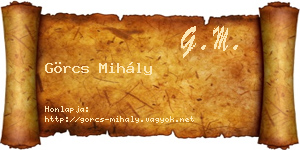 Görcs Mihály névjegykártya