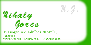 mihaly gorcs business card
